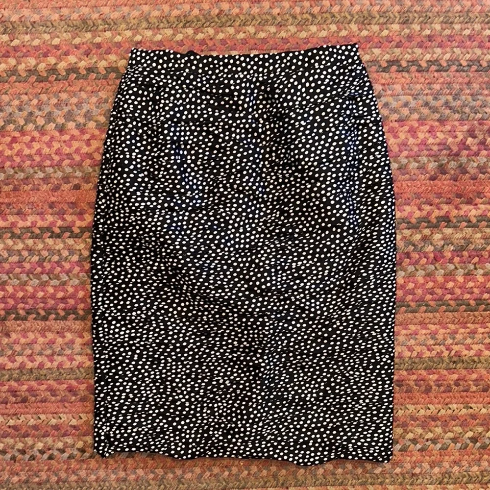 Vintage Black and White Polka Dot Pencil Skirt
